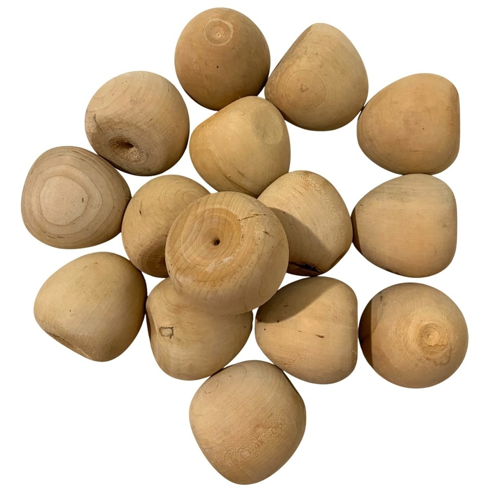 Unfinished Wooden Apples 2.5" Lot of 15 Rustic Farmhouse Crafting Decor No Stems